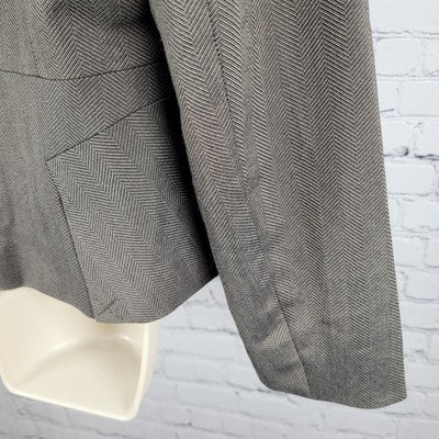 NWT Worthington Brown Herringbone Buttoned Stretch Notch Suit Jacket Size 14