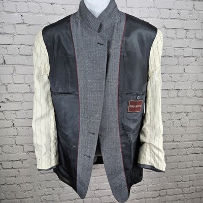 VTG Evan Picone Grey Check 2 Button Vented Notch Blazer Sport Coat USA 42R