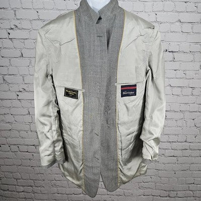 VTG Barrister Black White Glen Check 2 Button Notch Blazer Sport Coat USA 42