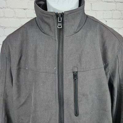 Michael Kors Grey Full Zip Removable Liner Stand Up Collar Jacket Large L