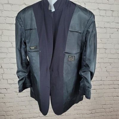 Jos A Bank Navy 100% Wool 2 Button Single Vented Notch Blazer Sport Coat 42R