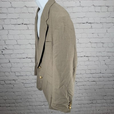 Wall Street Collection Brown 2 Button Notch Blazer Sport Coat USA Made Size 46R