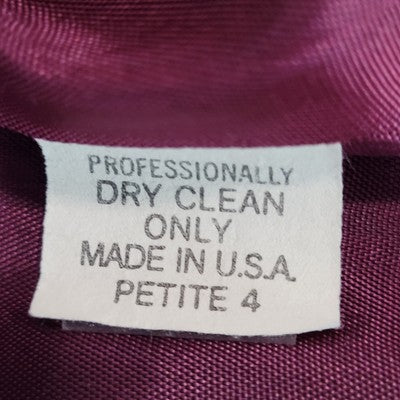 VTG Club 5' 4" Black & Purple Check Double Breasted Suit Jacket USA Made Size 4P