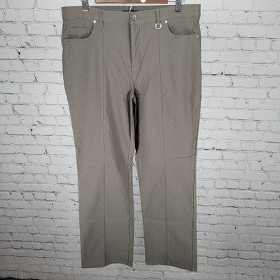 Ur Rebel Green Grey High Rise Lightweight Stretch Straight Pants Size 16 (34x31)