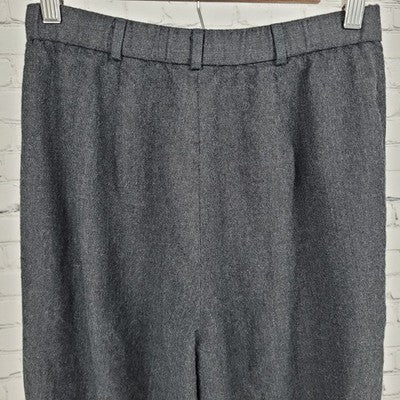 VTG Talbots Grey 100% Worsted Wool High Rise Lined Tapered Pants 8P (26x26)