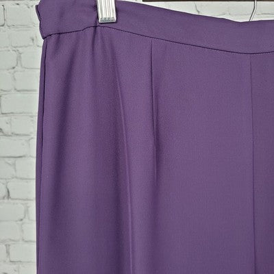 Coldwater Creek Purple High Rise Wide Leg Side Slits Pants Petite 12P (34x27)