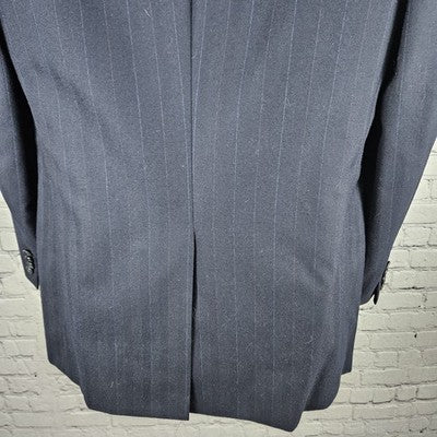 VTG Hickey Freeman Navy 100% Wool 2 Button Notch Blazer Sport Coat USA 40L