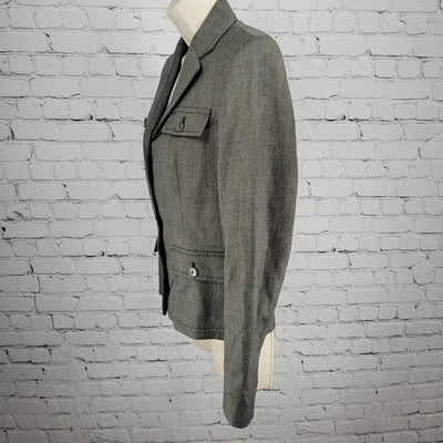 J.CREW Brown 100% Wool 4 Button Lined Notch Pockets Blazer Suit Jacket 2