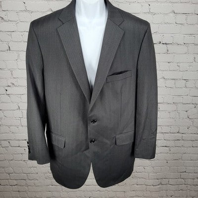 NWD VTG Royal Classic Grey Pinstriped Notch Blazer Sport Coat USA Made Size 42