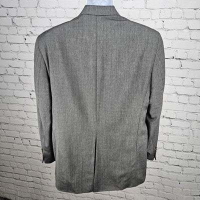 Chaps Ralph Lauren Grey Wool Cashmere 2 Button Notch Blazer Sport Coat 42R