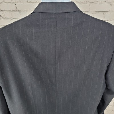 VTG Evan Picone Blue Wool Pinstriped 2 Button Blazer Sport Coat USA Made Size 44