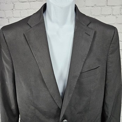 Haggar Black Slim Fit Travel Performance 2 Button Vented Blazer Sport Coat 42R