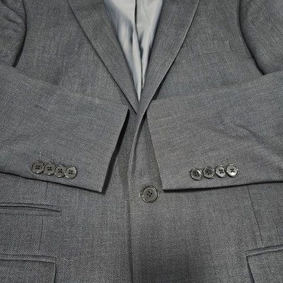 J Ferrar Grey Slim Fit Stretch 2 Button Double Vented Peak Blazer Sport Coat 42L