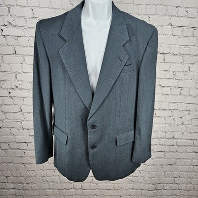 Vito Rufolo Blue 100% Wool 2 Button Ventless Notch Blazer Sport Coat Italy 40R