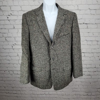 VTG Don Richards Grey Tweed 3 Button Vented Notch Blazer Sport Coat USA 42