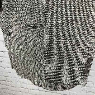 VTG TJW Mervyn's Grey Woven 2 Button Notch Blazer Sport Coat USA Made Size 42R