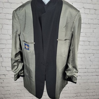 The Texas Clothier Black 1 Button Ventless Notch Blazer Sport Coat USA 42