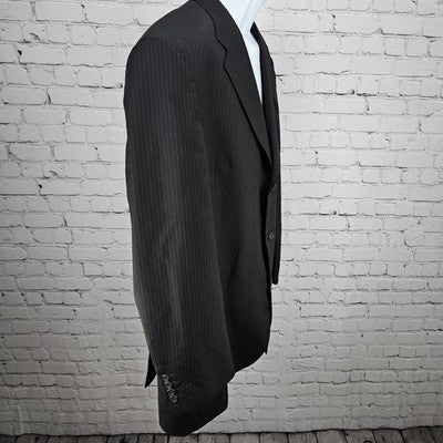 Tommy Hilfiger Black Wool Cashmere 3 Button Vented Notch Blazer Sport Coat 46R