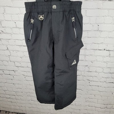 Gerry Black Insulated Fleece Lined Zip Pockets Snow Bibs Pants Kids Size XS 5/6