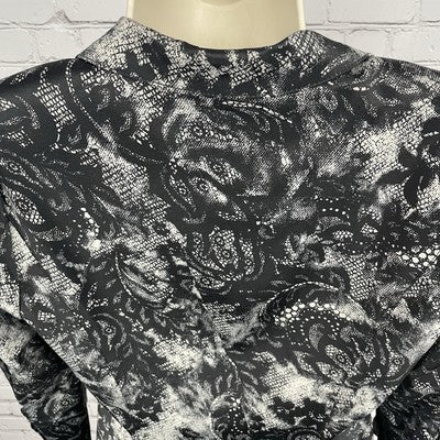 Bellatrix Black Lace Printed Lightweight Stretch Blazer Jacket Small S *buttons
