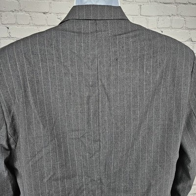 VTG Lauren Ralph Lauren Grey 100% Wool 2 Button Notch Blazer Sport Coat 42R