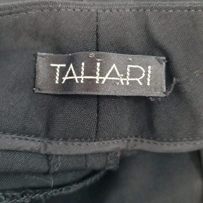 VTG Tahari Black Wool Stretch Lightweight Mid Rise Pants USA Made Size 6 (28x33)