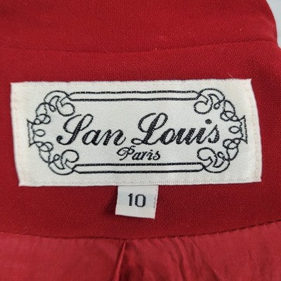 VTG San Louis Red Buttoned Lined Notch Blazer Suit Jacket USA Made Size 10