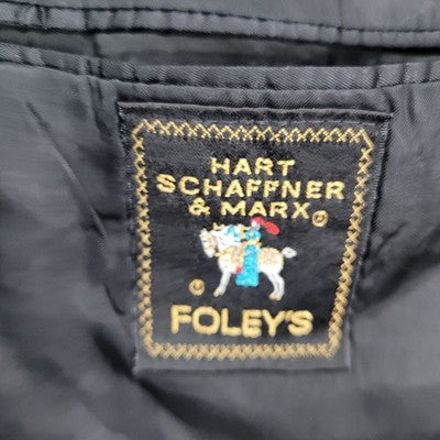 Hart Schaffner Marx Black 100% Wool Softly Tailored Blazer Sport Coat USA 44R