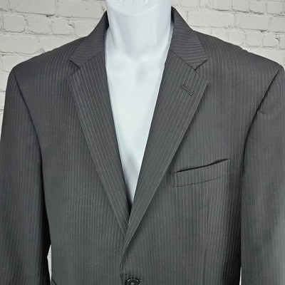 Jos A Bank Black 100% Wool Tailored Fit Travelers 2 Button Blazer Sport Coat 43R
