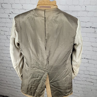 VTG Meisterklassse Tan Corduroy 3 Button Vented Blazer Sport Coat Size 38