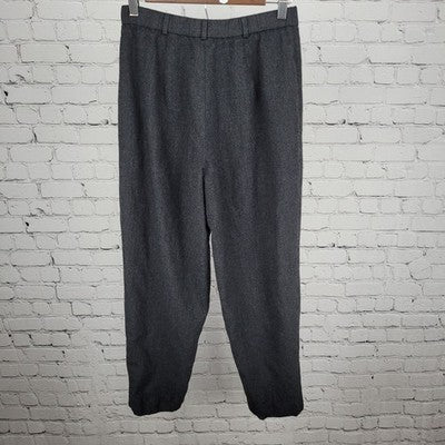 VTG Talbots Grey 100% Worsted Wool High Rise Lined Tapered Pants 8P (26x26)
