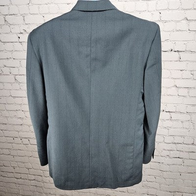 Vito Rufolo Blue 100% Wool 2 Button Ventless Notch Blazer Sport Coat Italy 40R