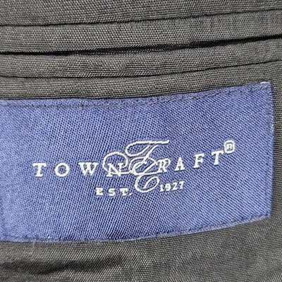 Towncraft Black Worsted Wool Blend 2 Button Vented Notch Blazer Sport Coat 46L