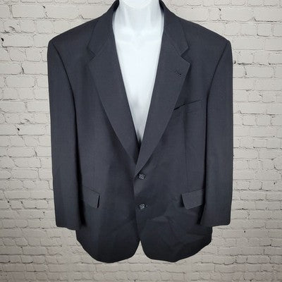 Hart Schaffner & Marx Nordstrom Gold Trumpeter Black 2 Button Blazer USA 46R