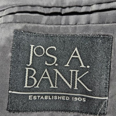 Jos A Bank Grey 100% Wool 2 Button Single Vented Notch Blazer Sport Coat 43R