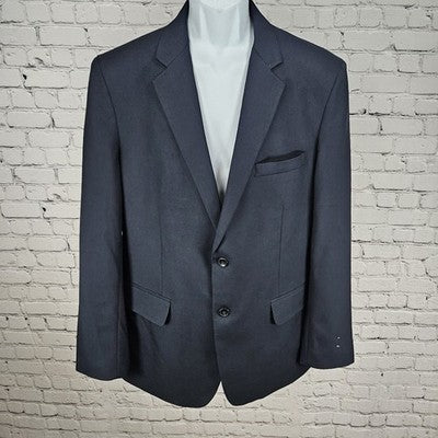 Edwards Navy 2 Button Single Vented Notch Easy Care Suit Blazer Sport Coat 42R