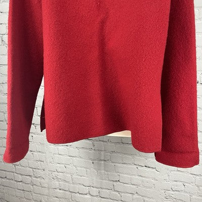 Harve Benard Red Open Classic Collared Pockets Unlined Jacket Size Large L