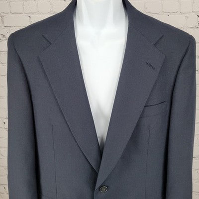 Barrister Navy 2 Button Single Vented Notch Blazer Sport Coat USA Made Size 38