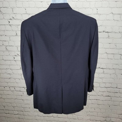Jos A Bank Navy 100% Wool 2 Button Single Vented Notch Blazer Sport Coat 42R