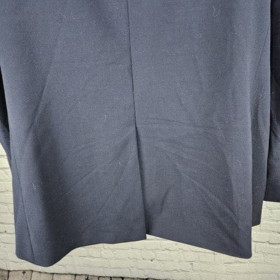 Stafford Navy Wool Blend Executive Classic Fit Hopsack Blazer Notch Stretch 54R