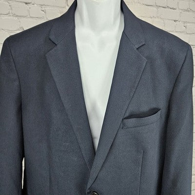 Edwards Navy 2 Button Single Vented Notch Easy Care Suit Blazer Sport Coat 42R