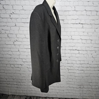 John Meyer Norwich Black Pinstriped Button Notch Ventless Blazer Suit Jacket 24W
