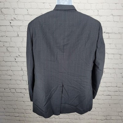 Hart Schaffner & Marx Navy Check 2 Button Vented Notch Blazer Sport Coat Size 44