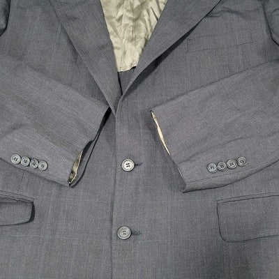 VTG Cricketeer Grey Windowpane 2 Button Vented Notch Blazer Sport Coat USA 48