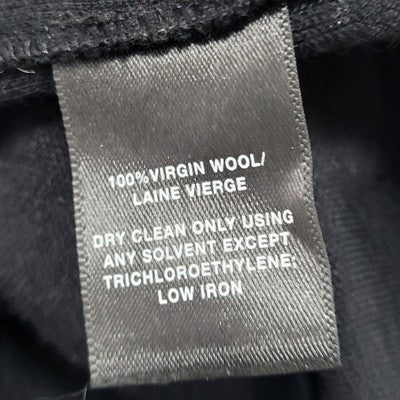 Lafayette 148 Black 100% Wool Long Sleeve Cowl Neck Side Slit Dress Size 12