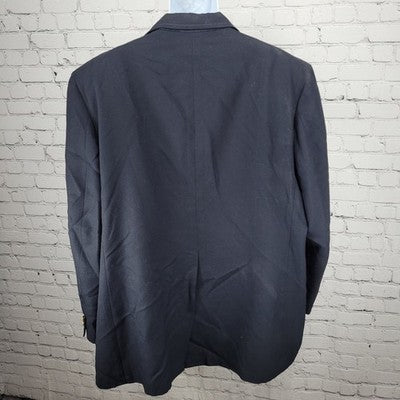 VTG Gino Pacelli Navy Satoria Finezza 2 Button Notch Blazer Sport Coat USA 53