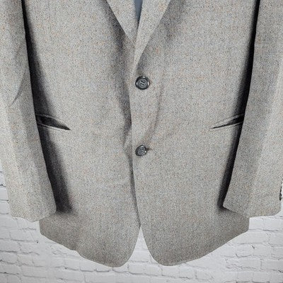 VTG Cardin Grey Brown Couture Collection 2 Button Notch Blazer Sport Coat USA 41