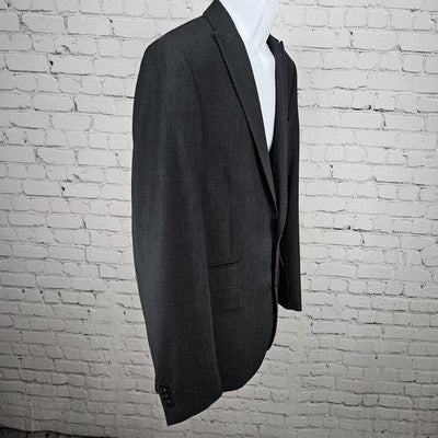 J Ferrar Grey Slim Fit Stretch 2 Button Double Vented Peak Blazer Sport Coat 42L