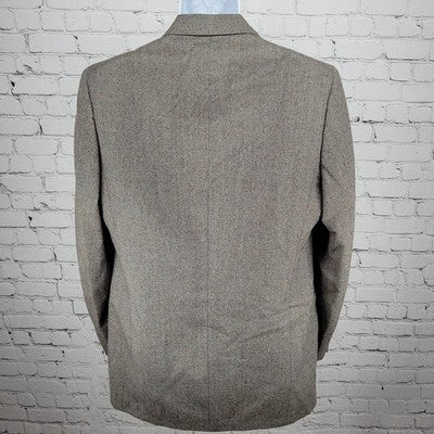 VTG Cardin Grey Brown Couture Collection 2 Button Notch Blazer Sport Coat USA 41