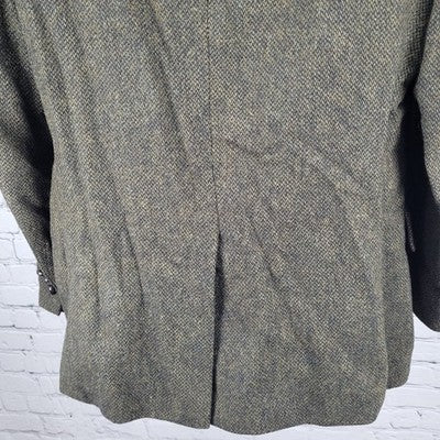 Austin Leeds Green Tweed 2 Button Single Vented Notch Blazer Sport Coat 40S